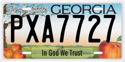 GA license plate PXA7727