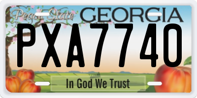 GA license plate PXA7740