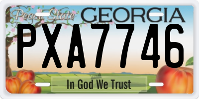 GA license plate PXA7746