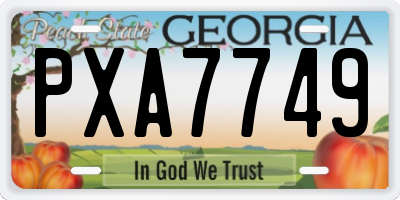GA license plate PXA7749