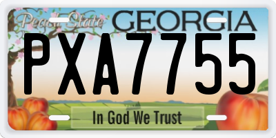 GA license plate PXA7755