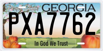 GA license plate PXA7762