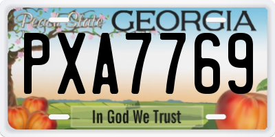 GA license plate PXA7769