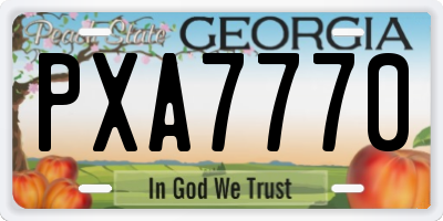 GA license plate PXA7770