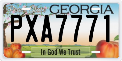 GA license plate PXA7771