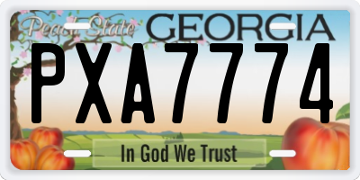 GA license plate PXA7774