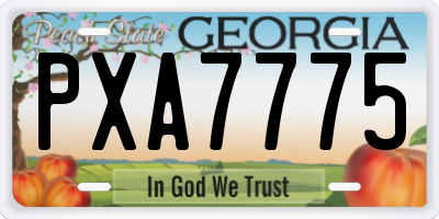 GA license plate PXA7775