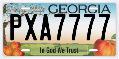 GA license plate PXA7777