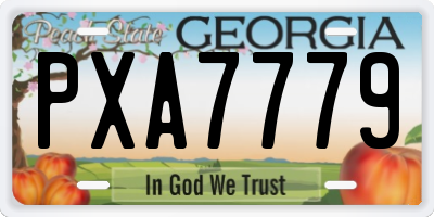 GA license plate PXA7779