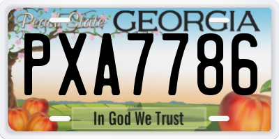 GA license plate PXA7786