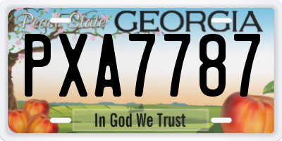 GA license plate PXA7787