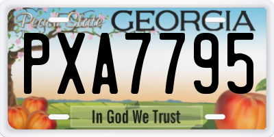 GA license plate PXA7795
