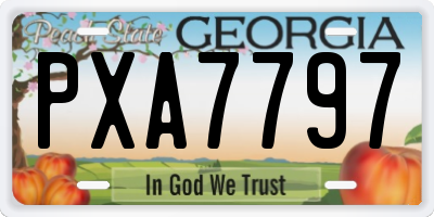 GA license plate PXA7797