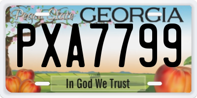 GA license plate PXA7799