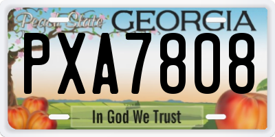 GA license plate PXA7808