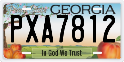 GA license plate PXA7812