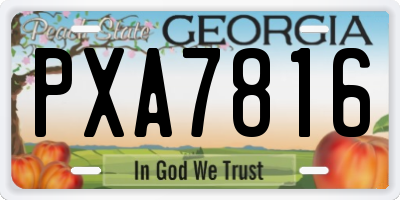 GA license plate PXA7816