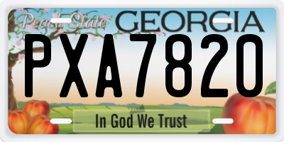 GA license plate PXA7820