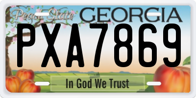 GA license plate PXA7869