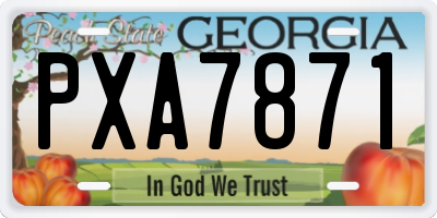 GA license plate PXA7871