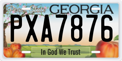GA license plate PXA7876