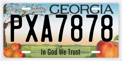 GA license plate PXA7878