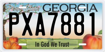 GA license plate PXA7881
