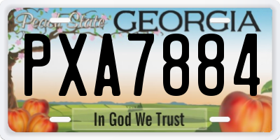 GA license plate PXA7884