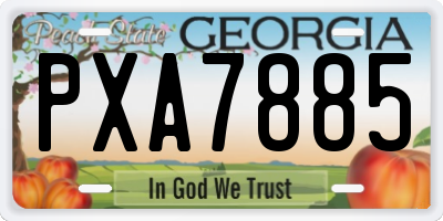 GA license plate PXA7885