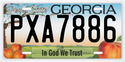 GA license plate PXA7886