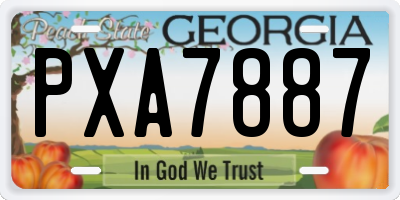 GA license plate PXA7887