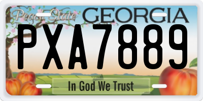 GA license plate PXA7889