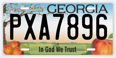 GA license plate PXA7896