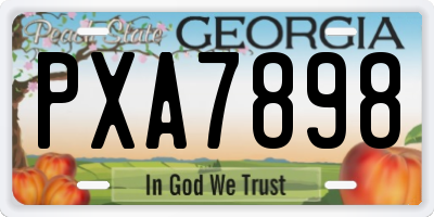 GA license plate PXA7898