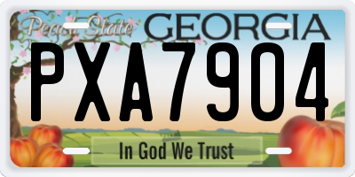 GA license plate PXA7904