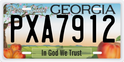 GA license plate PXA7912