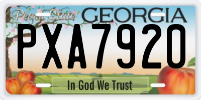 GA license plate PXA7920