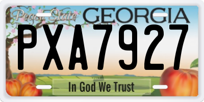 GA license plate PXA7927
