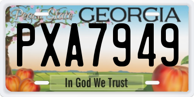 GA license plate PXA7949