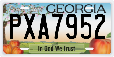GA license plate PXA7952