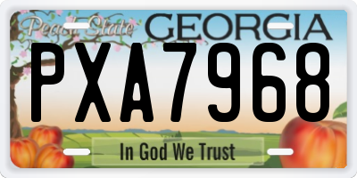 GA license plate PXA7968