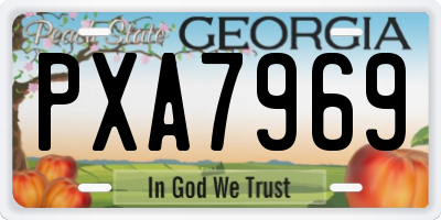 GA license plate PXA7969