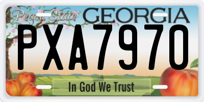 GA license plate PXA7970