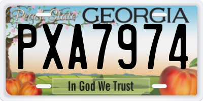 GA license plate PXA7974