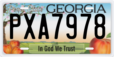 GA license plate PXA7978