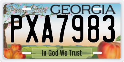 GA license plate PXA7983