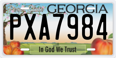 GA license plate PXA7984