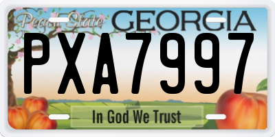 GA license plate PXA7997