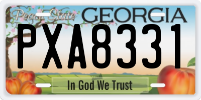 GA license plate PXA8331