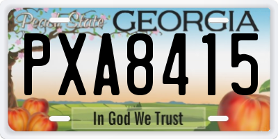 GA license plate PXA8415